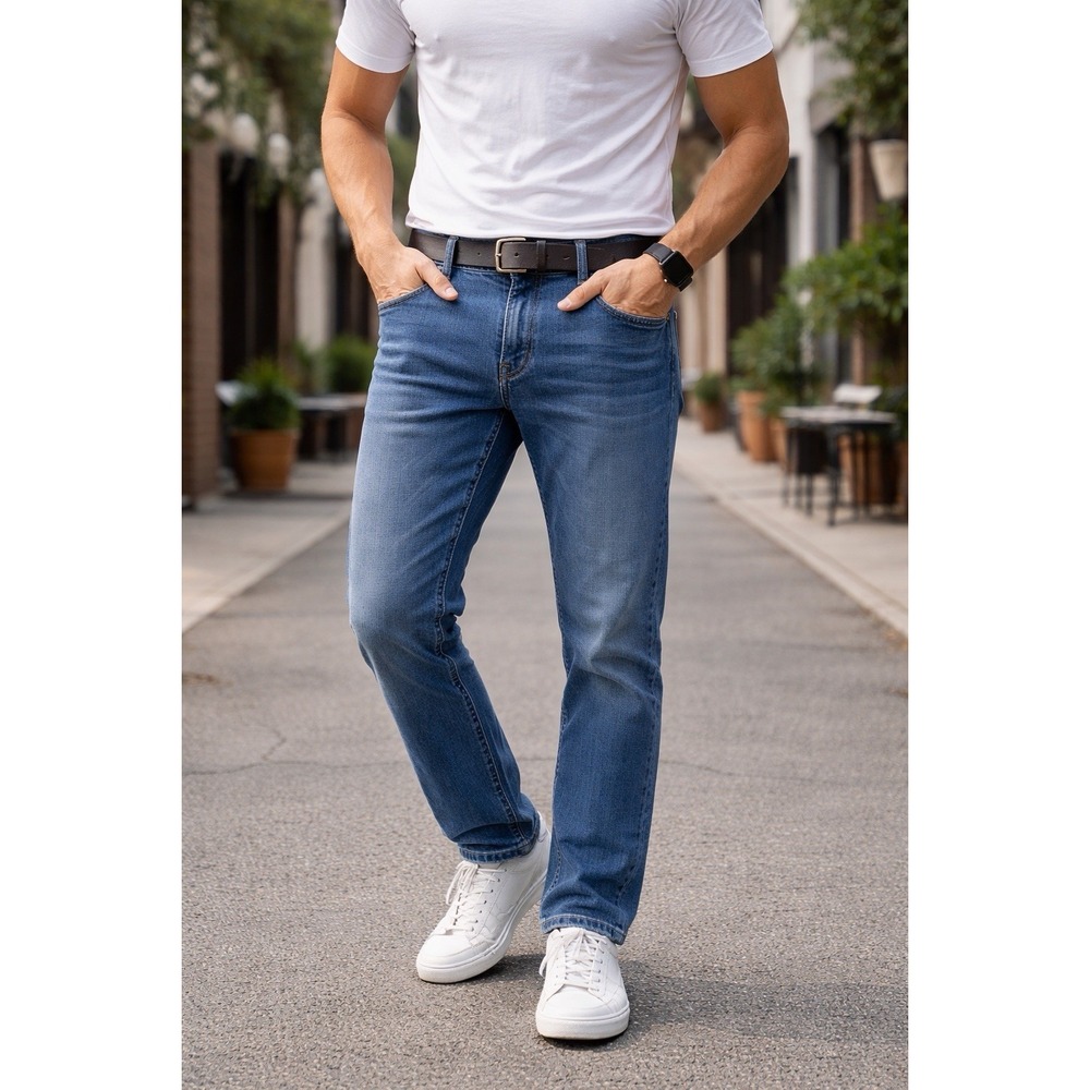 Abercrombie & Fitch Kennan Straight Jeans Men's 28x30 Stretch Medium Wash Casual